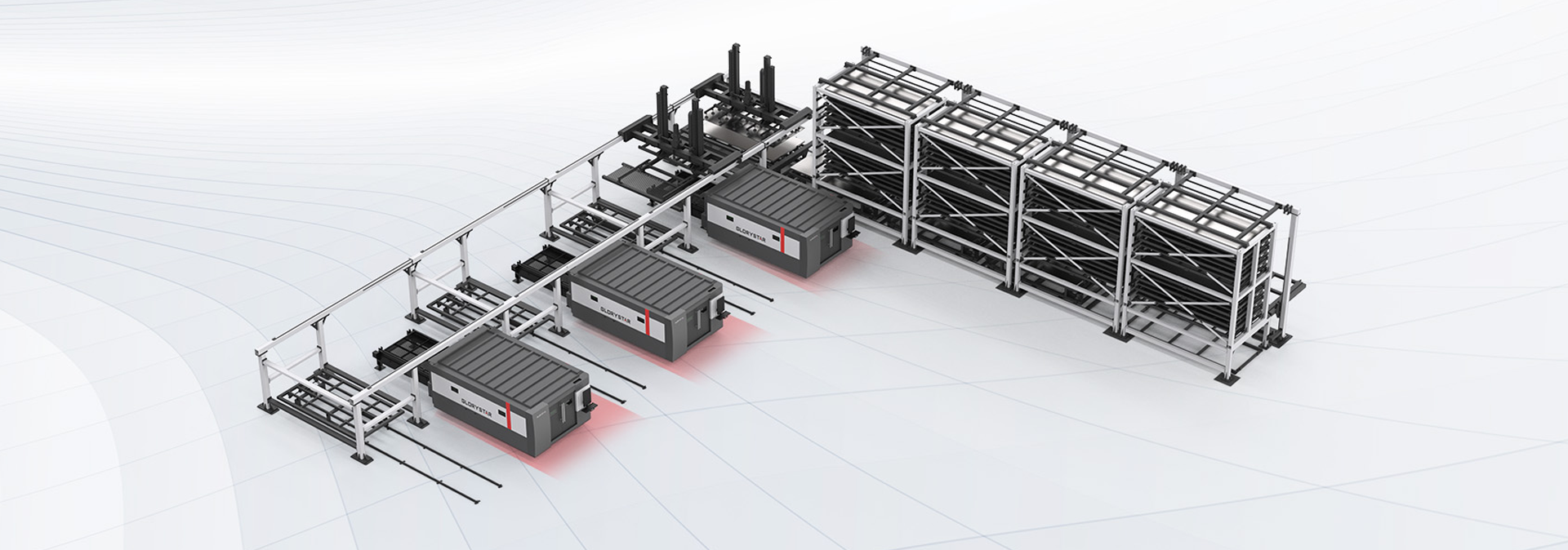 力星激光板材自動(dòng)上下料庫(kù)系統(tǒng)-模塊化擴(kuò)展，支持一對(duì)多作業(yè)