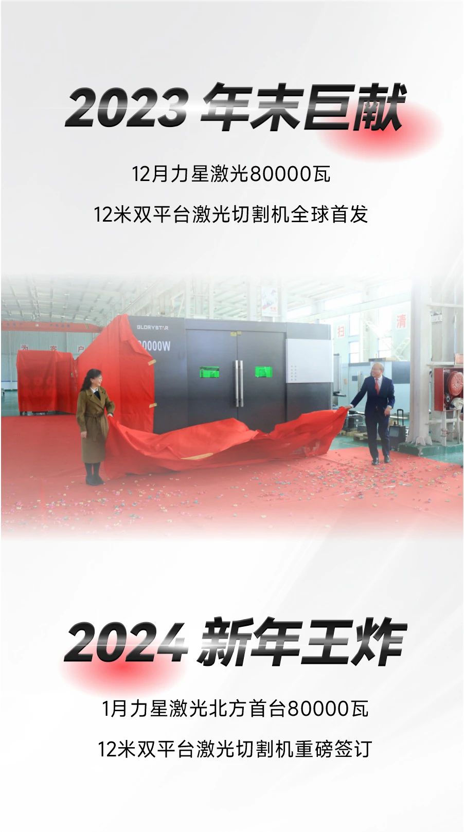 開年第一彈！北方首臺80000瓦光纖激光切割機(jī)落定，力星激光成就客戶加工之wang！